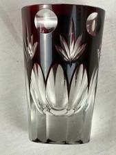 Cut Crystal Cordial / Sherry Glass with Vertical Panel Cuts and Star-Cut Base — listing 6