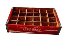 Vintage Coca-Cola Yellow Plastic Bottle Carrier Crate with Green Glass 10oz Coke Bottles — listing 3