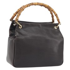 Vintage Gucci Bamboo Handle Black Leather Handbag with Dome Top Yes, serial number present — listing 6