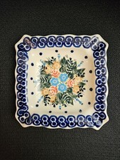 Boleslawiec Polish Pottery Hand-Painted Multicolor Floral Ashtray, UNIKAT Signature Pattern — listing 2
