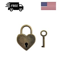Vintage Victorian-Style Double Heart Brooch with Chained Padlock and Key — listing 2