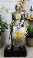 Vintage Medieval Suit of Armor Knight Figurine on Carrara Marble Base, Made in Italy — listing 5