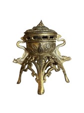 Vantine 574/2 Cast Metal Pierced Incense Burner Lid / Cover with Verdigris Patina — listing 2