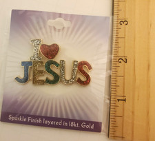 "I Love Jesus" Rhinestone Bedazzled Black Baseball Cap — listing 6