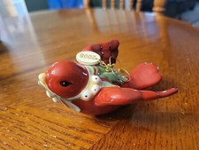 Fitz and Floyd Bellacara Lidded Box / Trinket Dish with Cardinal Finial