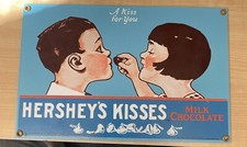 Hershey's Kisses Milk Chocolate Porcelain Enamel Advertising Sign 'A Kiss for You' — listing 3