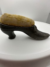 Antique Cast Bronze Figural Victorian High Button Boot Pincushion — listing 6