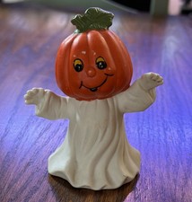 Ceramic Pumpkin Figurines with Embossed Leaf and Vine Design, Autumn Decor (Set of 2) — listing 3