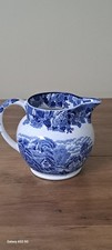 Blue & White Transferware Wash Pitcher and Basin Set with Chintz Floral Pattern — listing 3