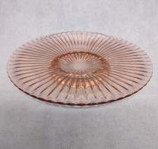 Pink Depression Glass Footed Cake Stand with Laurel Leaf Border — listing 4
