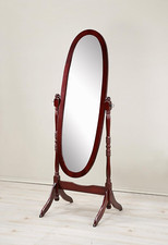 Oval Cheval Floor Mirror with Tilting Frame on Turned-Spindle Stand — listing 2