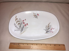 Royal Duchess Bavaria 'Mountain Bell' Porcelain Plate with Pink Bell Flowers and Platinum Trim — listing 3