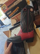 Black Leather Western Cowboy Boots with Traditional Toe Stitching — listing 3