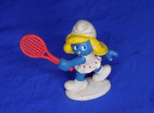 Vintage 1982 Schleich Tennis Smurfette PVC Figurine on Wallace Berrie Card — listing 2