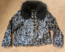 Dolce Cabo Black Sequin Double-Breasted Blazer — listing 3
