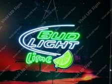 Vintage Bud Light Neon Beer Sign with Red Border