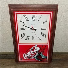Vintage Coca-Cola "Enjoy Coca-Cola" Wood-Framed Quartz Advertising Wall Clock by Hanover — listing 3