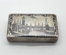 Silver Niello Lidded Round Trinket Box with Star Pattern and Faceted-Stone Finial — listing 6