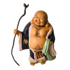 Vintage Japanese Hakata Ware Ceramic Hotei Figurine, 4 inches wide — listing 5