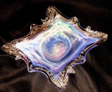 Contemporary Art Glass Bowl with Photographic Murrine-Style Collage Center — listing 3