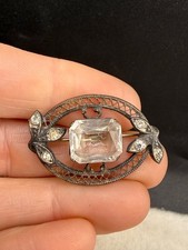 Antique Silver Filigree Scenic Brooch with Figural Cottage and Tree Design — listing 2