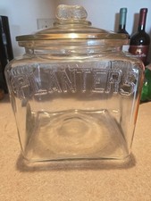 Vintage 1982 Planters Mr. Peanut Embossed Wheat Pattern Glass Jar with Dome Lid — listing 6