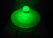 Green Uranium Depression Glass 3-Part Divided Relish Dish, 5 inch — listing 2