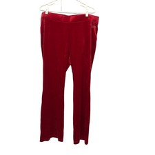 Women's Red Velour Two-Piece Lounge Set (Long-Sleeve Top & Pants)