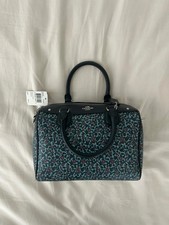 Coach Mini Bennett Satchel in Teal with Black Badlands Floral Print — listing 5