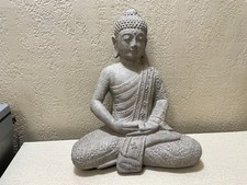 Cast Stone Seated Meditating Buddha Garden Statue, Bhumisparsha Mudra — listing 2
