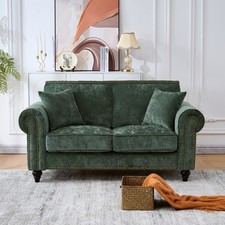 Chenille Upholstered Sofa Set (Pair of Two-Tone Sofas) — listing 6