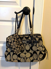 Coach Signature Jacquard Domed Satchel Handbag with Front Pocket Turnlock — listing 3