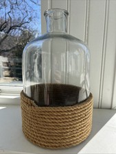 Vintage Whiskey Jug with Rope-Woven Basket Cover and Twin Handles — listing 4