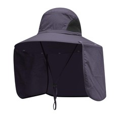 Sun Blocker Grey Wide-Brim Boonie Sun Hat with Neck Flap, One Size, listing 3