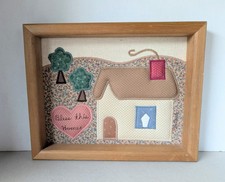 Vintage Folk Art Appliqué & Embroidered Linen Textile with Figure Carrying Broom — listing 3