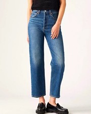 Levi's Premium Ribcage Straight Ankle Jeans, Big E, Women's Size 30 (High-Rise, Blue Wash) — listing 6