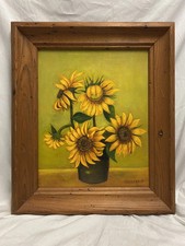 Original Oil Painting of Sunflowers in a Vase, Signed — listing 6