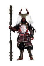 Japanese Samurai Warrior Figural Sculpture on Wood Base with Nameplate — listing 6