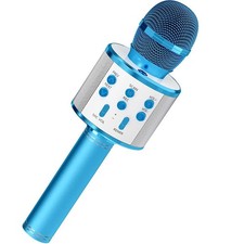 Wireless Bluetooth Karaoke Microphone with Built-in Speaker (Black) Yes - on the mic/box — listing 3