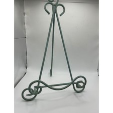 Pair of Wrought Iron Scroll Base Display Easels / Plate Stands — listing 6