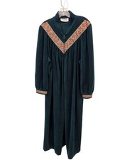 Vintage Vanity Fair Velour Zip-Front Robe / Loungewear Dressing Gown, Magenta with Pink Contrast, Size 18 — listing 4