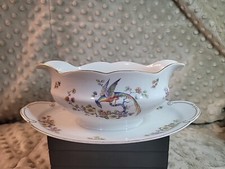 Vintage Bavarian Porcelain Bird of Paradise Dinnerware Set (Serving Platter Shown, Multi-Piece Service) — listing 3