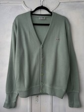 Vintage Chemise Lacoste V-Neck Cardigan Sweater in Green, Size 4 — listing 4