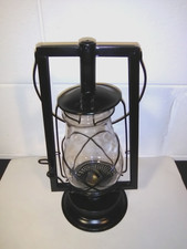 Antique Tubular Barn Lantern with Red Globe (Universal marked) — listing 6