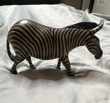 Hand-Carved Wooden Zebra Bookends, Pair (African Style) — listing 4