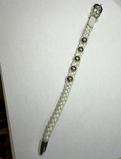 Brighton Silver-Tone Braided Woven Rope Chain Bracelet with Beaded Fold-Over Clasp — listing 3