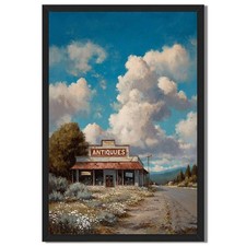 Framed Decorative Print of 'Treasure Shop' Antique Store Storefront Scene — listing 2
