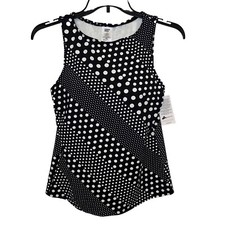 Black & White Dot Print Tankini Swim Top with Front Tie — listing 2