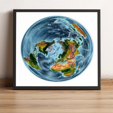 Framed Decorative World Map Print with Vintage Aviation Theme — listing 6
