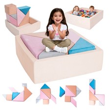Modular Foam Play Couch / Nugget-Style Kids Sectional (Gray) — listing 6